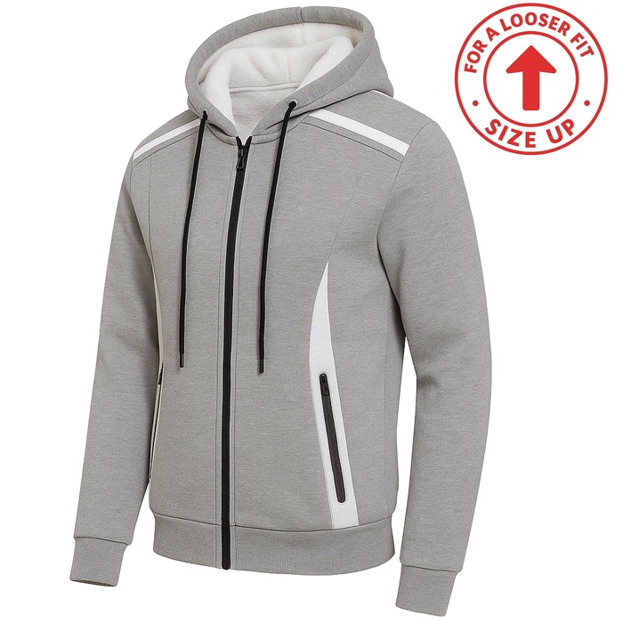 Men's Sherpa Fleece-Lined Reflective Tech Full Zip Hoodie (S to 3XL)